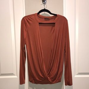 Burnt Orange/Rust Long Sleeve with Choker Neck